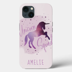 Etui iPhone 13 licorne violette magique mignonne