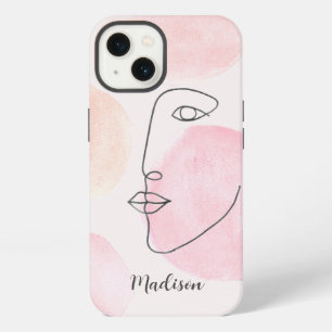Etui iPhone 13 Ligne de visage moderne personnalisée