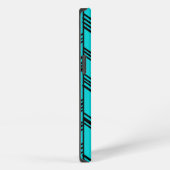Etui iPhone 13 Lignes Art Déco Bleues (Côté droit)