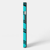 Etui iPhone 13 Lignes Art Déco Bleues (Côté gauche)