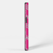 Etui iPhone 13 Lignes Art Déco Fuchsia (Côté droit)