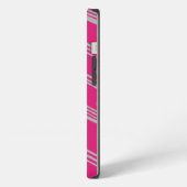 Etui iPhone 13 Lignes Art Déco Fuchsia (Côté gauche)
