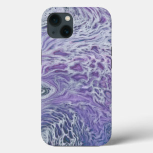 Etui iPhone 13 Lilas Coulage Acrylique Abstrait Art Fluide