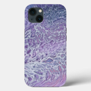 Etui iPhone 13 Lilas Coulage Acrylique Art Fluide Abstrait