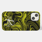 Etui iPhone 13 Lime Agate Marbre Nom Abstrait Monogramme Nom (Verso Horizontal)