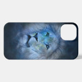 Etui iPhone 13 Lion bleu (Verso Horizontal)