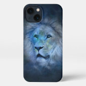 Etui iPhone 13 Lion bleu (Verso)