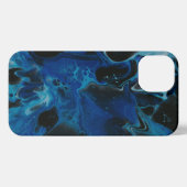 Etui iPhone 13 Liquide psychédélique bleu foncé (Verso Horizontal)
