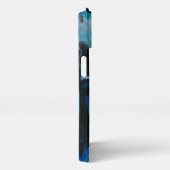 Etui iPhone 13 Liquide psychédélique bleu foncé (Côté droit)