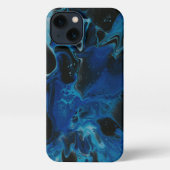 Etui iPhone 13 Liquide psychédélique bleu foncé (Verso)