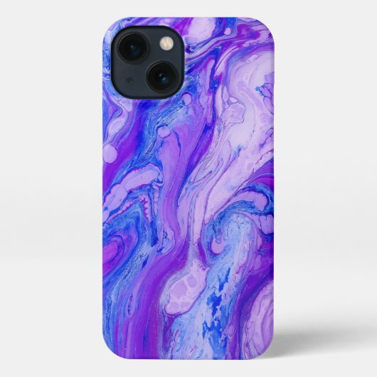 Etui iPhone 13 liquide psychédélique violet (Verso)