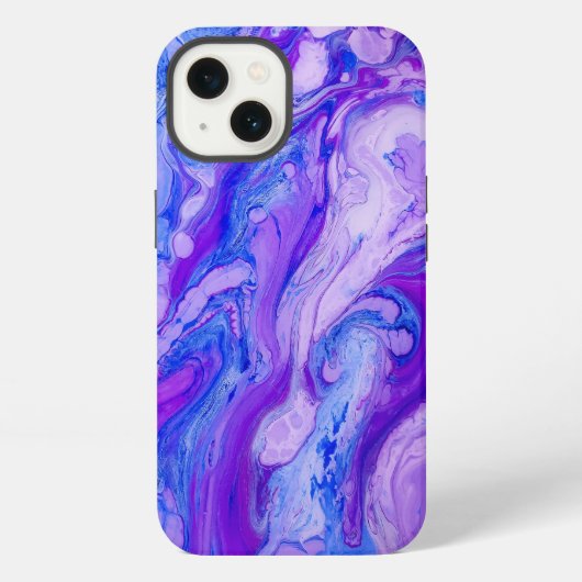 Etui iPhone 13 liquide psychédélique violet (Verso)
