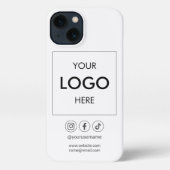 Etui iPhone 13 Logo d'entreprise Médias sociaux Blanc (Verso)