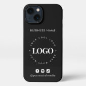 Etui iPhone 13 Logo personnalisé de l'entreprise et médias sociau (Verso)