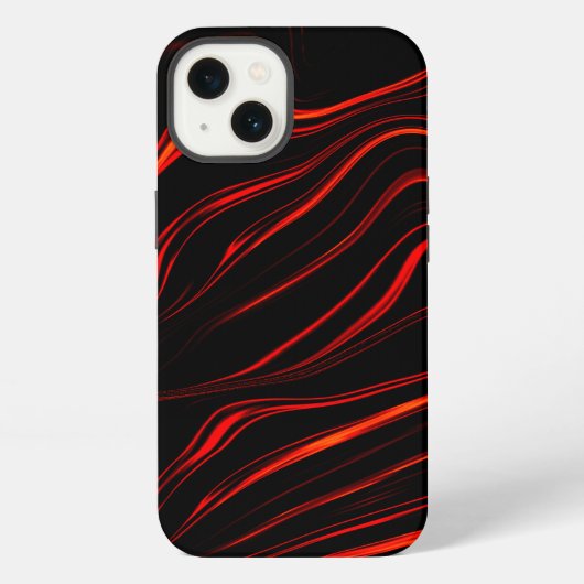 Etui iPhone 13 Longue trace rouge dans le fond noir (Verso)
