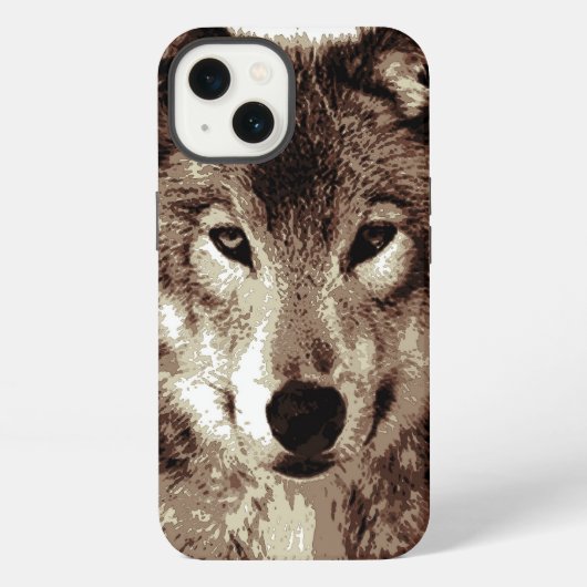 Etui iPhone 13 Loup gris (Verso)