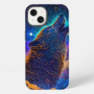 Etui iPhone 13 Loup hurlant Fantastique Surréaliste