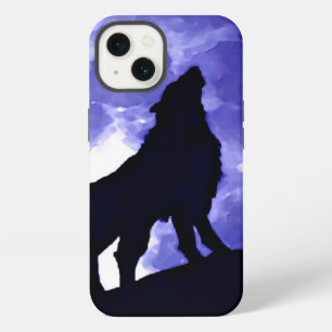 Etui iPhone 13 Loup Hurlant & Pleine Lune
