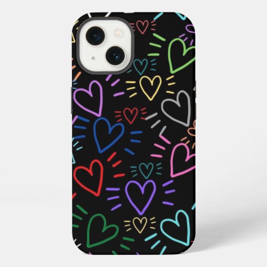 Etui iPhone 13 Love Colored Hearts (Verso)
