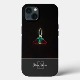 Etui iPhone 13 Lumière de bougie romantique Neon-Pop-Art avec mon