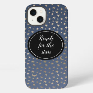Etui iPhone 13 Lune dorée et étoiles Ciel nocturne