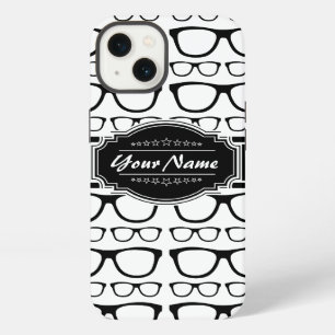 Etui iPhone 13 Lunettes Nerd Geek noir et blanc Personnalisées