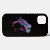 Étui iPhone 13 Luxe Noir 4, Iguane Tropical Rose (Verso (horizontal))