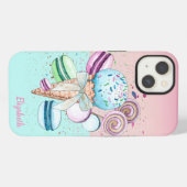 Etui iPhone 13 Macarons glacés colorés cool (Verso Horizontal)