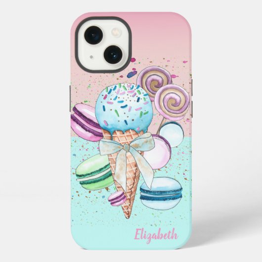 Etui iPhone 13 Macarons glacés colorés cool (Verso)