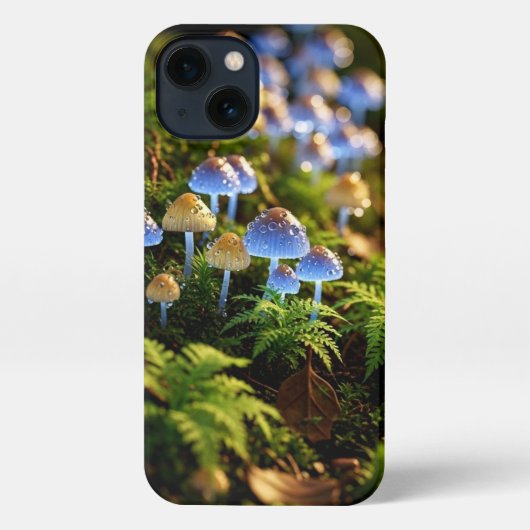 Etui iPhone 13 Magical Bioluminescent Fungi - Deep Forest (Verso)