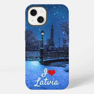 Etui iPhone 13 Magique nuit d'hiver avec ciel étoilé et pleine lu