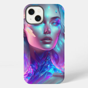 Etui iPhone 13 Magnifique art d'IA, femme glacée jolie comme du v