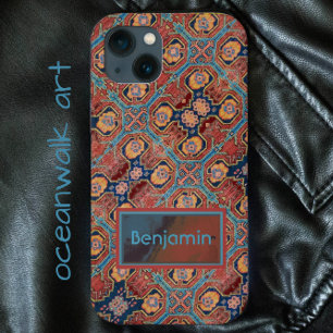 Etui iPhone 13 Magnifique dessin de tapis oriental à motif abstra