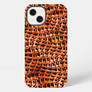 Etui iPhone 13 Maille de jute corallienne torsadée et ondulée, ro