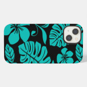 ETUI iPhone 13  MAILLOT DE BAIN ROSE (NOIR/TURQUOISE) (Verso Horizontal)