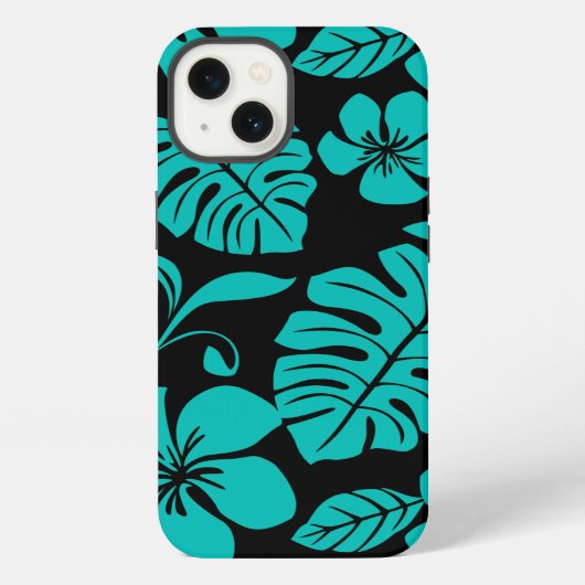 ETUI iPhone 13  MAILLOT DE BAIN ROSE (NOIR/TURQUOISE) (Verso)