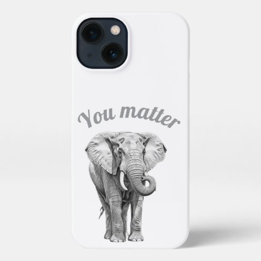 Etui iPhone 13 Majestic Elephant Sketch Téléphone Case (Verso)