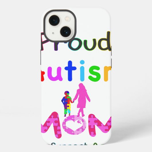 Etui iPhone 13 Maman fière d'autisme (Verso)