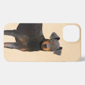 Etui iPhone 13 Manchester Terrier Peinture Art animal original (Verso Horizontal)