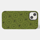 Etui iPhone 13 Mandala de la roue verte (Verso Horizontal)