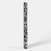 Etui iPhone 13 Mandala Floral Moderne Monogramme INITIAL Noir Bla (Côté droit)