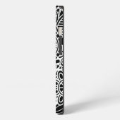 Etui iPhone 13 Mandala Floral Moderne Monogramme INITIAL Noir Bla (Côté gauche)