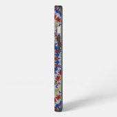 Etui iPhone 13 Mandala jaune bleu (Côté gauche)