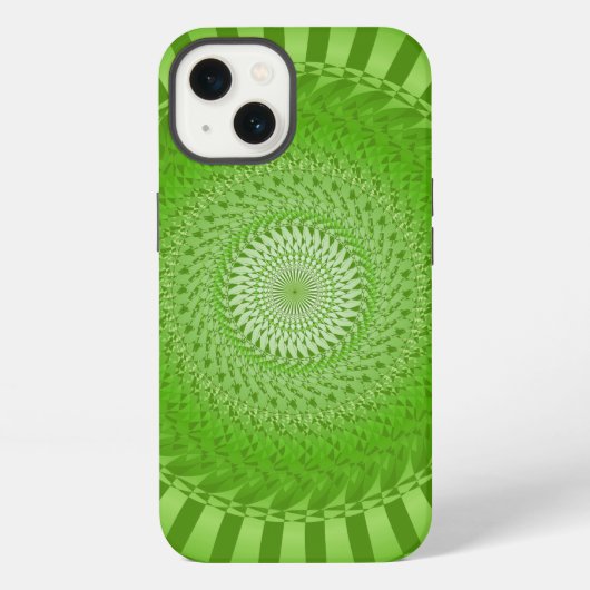 Etui iPhone 13 Mandala vert Soleil (Verso)