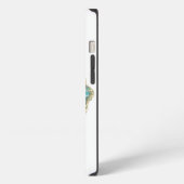 Etui iPhone 13 Marbre d'Agate turquoise et blanc Nom Abstrait Mon (Côté gauche)