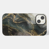 Etui iPhone 13 Marbre noir abstrait or (Verso Horizontal)
