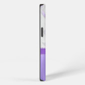 Etui iPhone 13 Marbré pourpre et blanc (Côté droit)