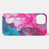 Etui iPhone 13 Marbre rose Turquoise Pour Peinture Art Peinture (Verso Horizontal)