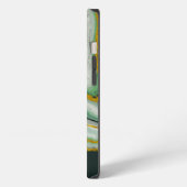 Etui iPhone 13 Marbre vert et or Agate Nom Abstrait Monogramme (Côté gauche)