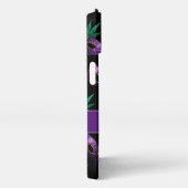Etui iPhone 13 Mardi Gras Masque Purple Vert Étincelles Monogramm (Côté droit)